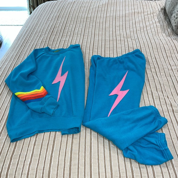 Aviator Nation Other - Aviator Nation bright blue bolt sweatshirt and sweatpants.